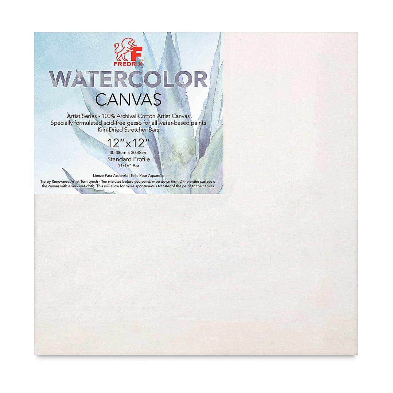 Fredrix Stretched Watercolor Canvas - 12" x 12", 3/4" Profile